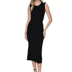 Paige Women's Midi Dress Gardenia Retail $249 Black Size Small NWT